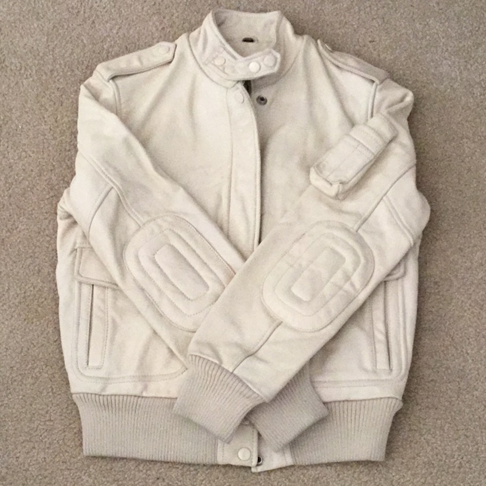 Cream Leather Jacket sz 38